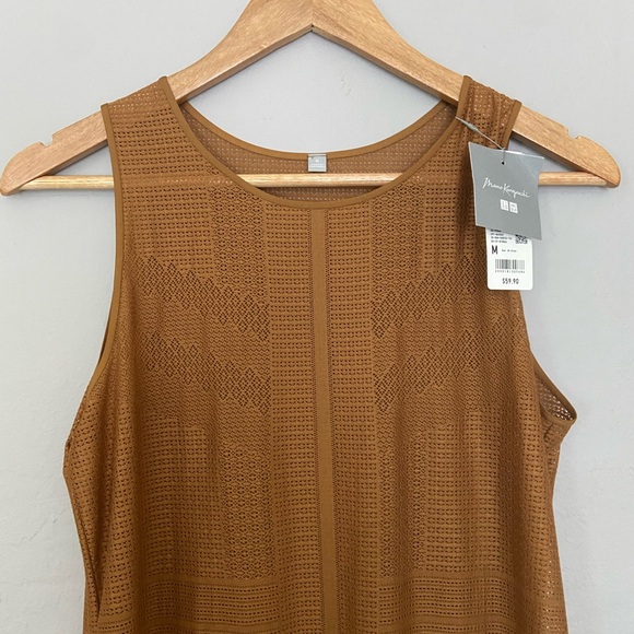 UNIQLO x MAME KUROGOUCHI Mesh Sleeveless Long Dress Brown Size M Sheer Fit NWT - Picture 9 of 10